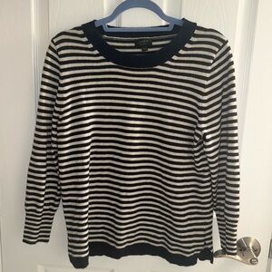 J.Crew Navy Striped Cashmere Sweater